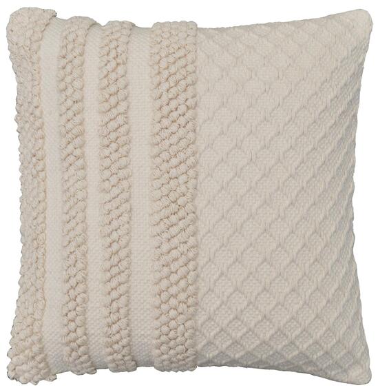 Inspire  akebie cushion with diamond & stripe pattern cream 45x45cm