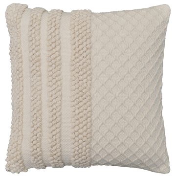 Inspire  akebie cushion with diamond & stripe pattern cream 45x45cm