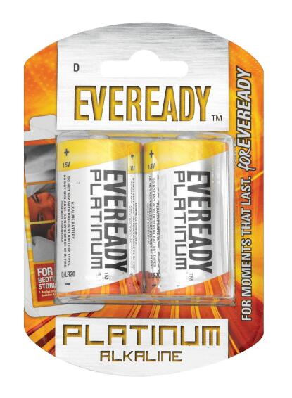Battery LR20 EVEREADY D platinum alkaline 2 pack