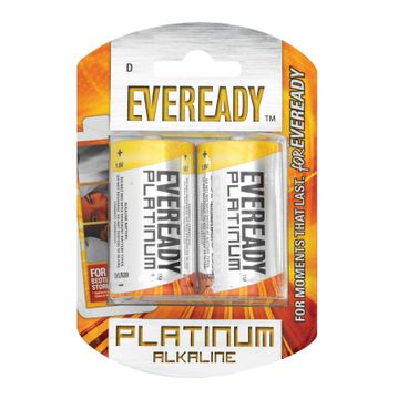 Battery LR20 EVEREADY D platinum alkaline 2 pack