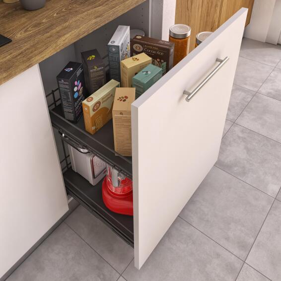 Delinia Kitchen Base Cupboard Pull Out Utility Storage Organiser H48,5Cm X W56,8Cm X D46,5Cm