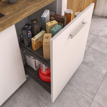 Delinia Kitchen Base Cupboard Pull Out Utility Storage Organiser H48,5Cm X W56,8Cm X D46,5Cm