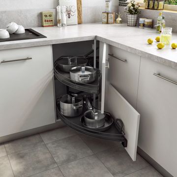 Delinia Kitchen Base Corner Cupboard Pull Out Storage Organiser H63,5Cm X W86,4Cm X D44Cm