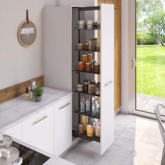Delinia Kitchen Pantry Pull Out Storage Organiser H209.5Cm X W40Cm X D49.5Cm