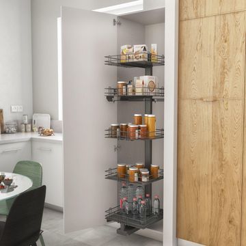 Delinia Kitchen Pantry Pull Out Storage Organiser H174Cm X W56.8Cm X D47.5Cm