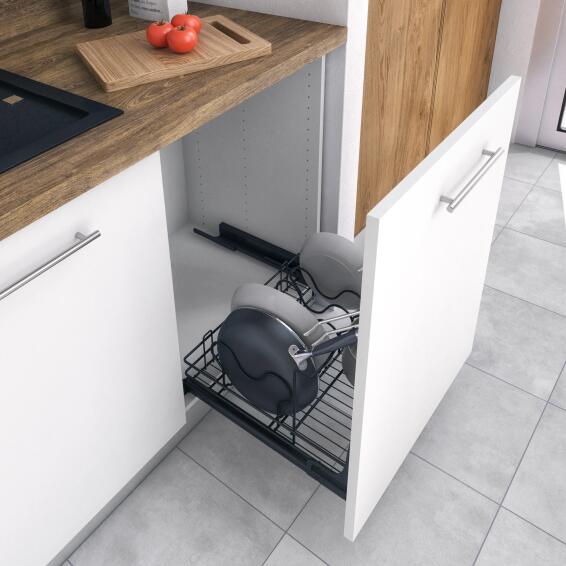 Delinia Kitchen Drawer Pull Out Pot Storage Organiser H21Cm X W56,8Cm X D48Cm