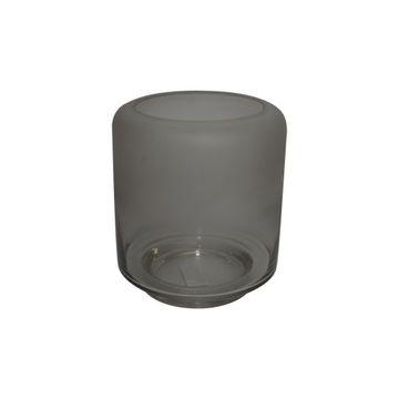 Cylindrical Glass Vase Matt Black