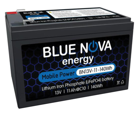 Blue Nova 140Wh 11AH 13VDC Mobile Power LiFePO4 Battery