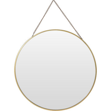 Round shape mirror with golden chain