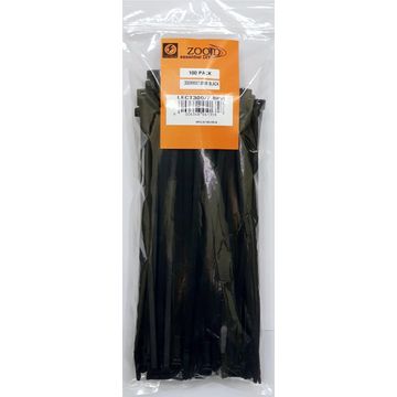 Cable tie ZOOID black 300mm x 7.8mm 100 pack