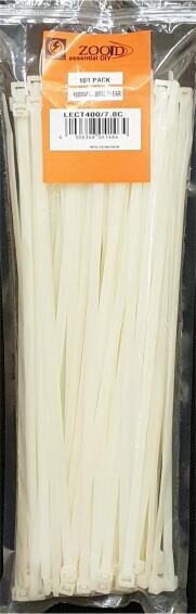 Cable tie ZOOID white 400mm x 7.8mm 100 pack