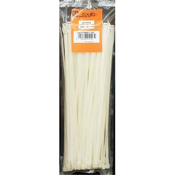 Cable tie ZOOID white 400mm x 7.8mm 100 pack