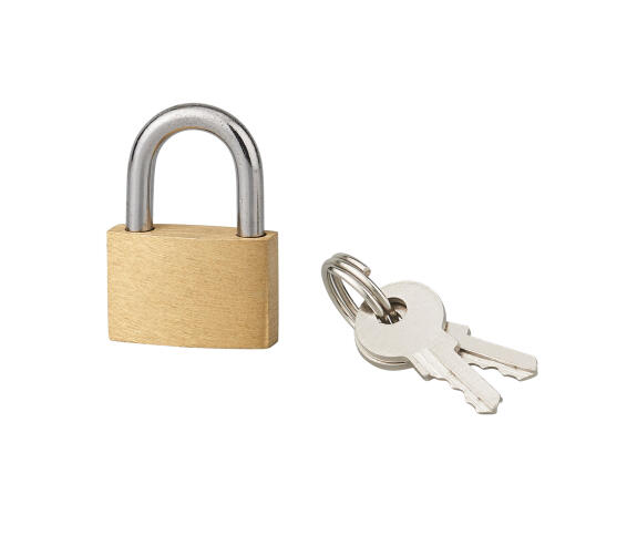 Padlock brass body steel shackle eco 25mm