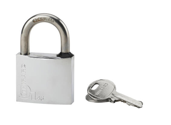 Padlock chrome body s/steel shackle 45mm thirard