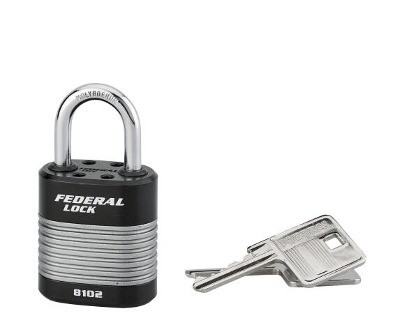 Padlock hardened steel shackle laminated federal 44mm