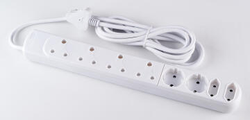 Multi-plug extension cord DIGITECH 4x3 & 2x2 pin 2 schuko 3m