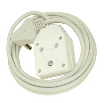 Extension cord janus DIGITECH white heavy duty 1.5mmx5m