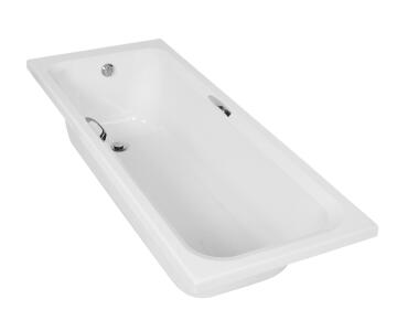 Bath Straight Thandi White Acrylic Built-In with Handles 170x70cm