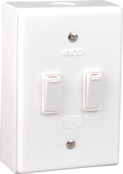 Switch wall LESCO 2 lever 1 way 2x4 white