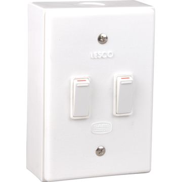 Switch wall LESCO 2 lever 1 way 2x4 white