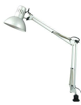 Desk lamp E27 INSPIRE 60W metal & plastic silver arquitecto excludes bulb