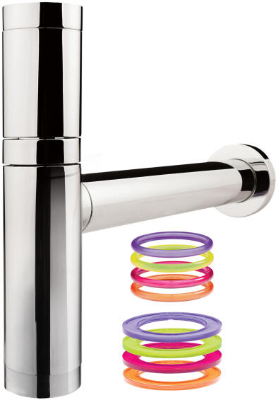 Bottle trap WIRQUIN TEOS chrome plated 32mm x 40mm x 270mm