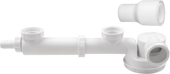 Double sink trap WIRQUIN espace including washing machine connector