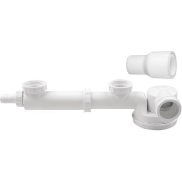 Double sink trap WIRQUIN espace including washing machine connector