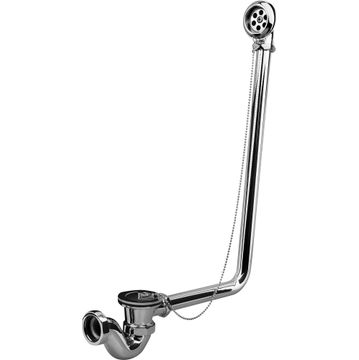 Bath trap and waste WIRQUIN freestanding chrome plated incl waste chain