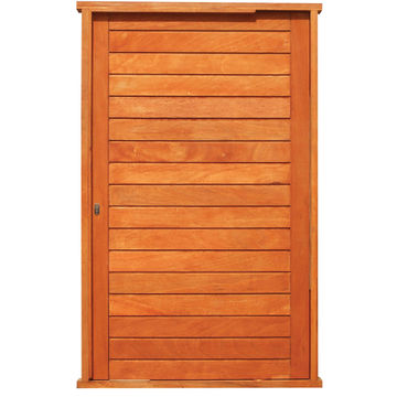 Entry Door Engineered Hardwood with Frame (prehung) Horizontal Slats Right Hand Opening-w1298xh2100mm