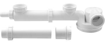 Double sink trap WIRQUIN espace + washing machine connector and extension piece