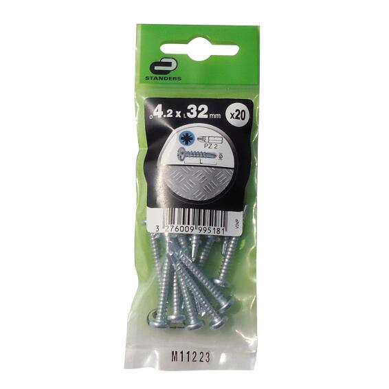 MATRIX CODE:481,20 TAPPING SCREW TCB PZ4.2X32 ZP SELF DRILL POLY BAG