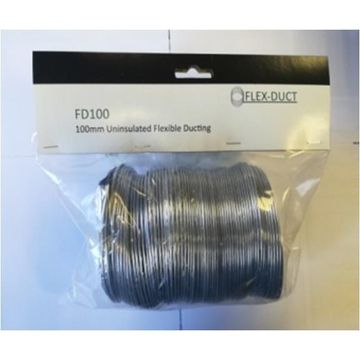 Flexible ducting uninsulated 100mm