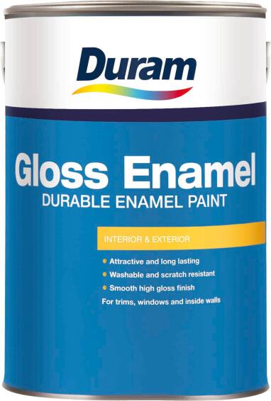 Duram Enamel Paint Gloss Black 1L