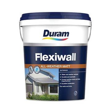 Wall paint exterior matt DURAM Flexiwall all weather white 20l
