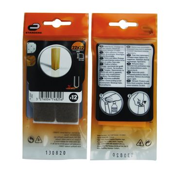 Adhesive furniture felts 4x22x22mm 12pc standers