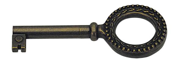 Key brass-plated burnished hettich