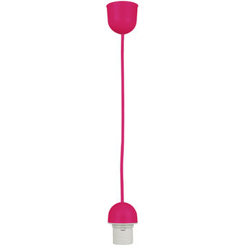 pendant light suspending set E27 1x60w pink plastic