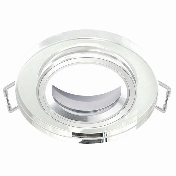 Inspire recess spotlight ring round max 10w aluminium with clear glass