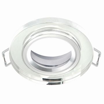 Inspire recess spotlight ring round max 10w aluminium with clear glass