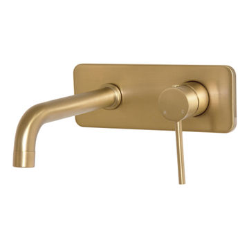 Basin Mixer With Spout Concealed Brushed Brass