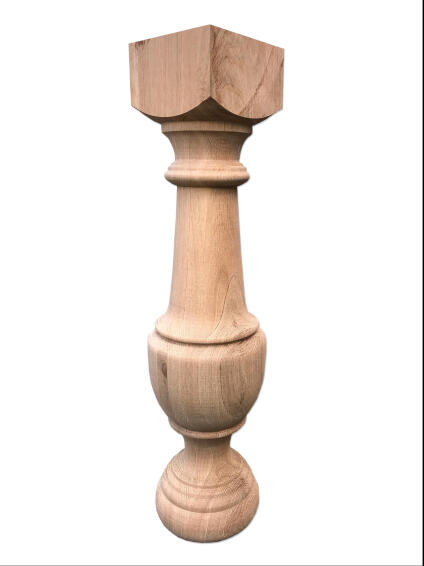 Wooden table leg alpha large WT oak 65cm