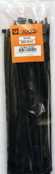 Cable tie ZOOID black 300mm x 4.7mm 30 pack