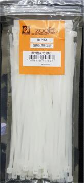 Cable tie ZOOID white 4.7mm x 200mm 30 pack