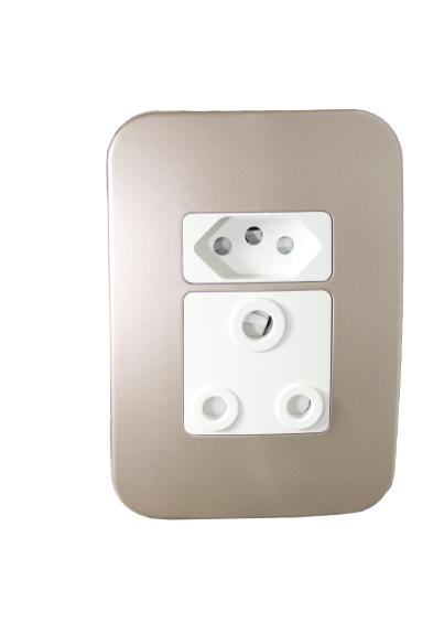 Socket VETI 1 1x3 & 2x2 pin 2x4 champagne