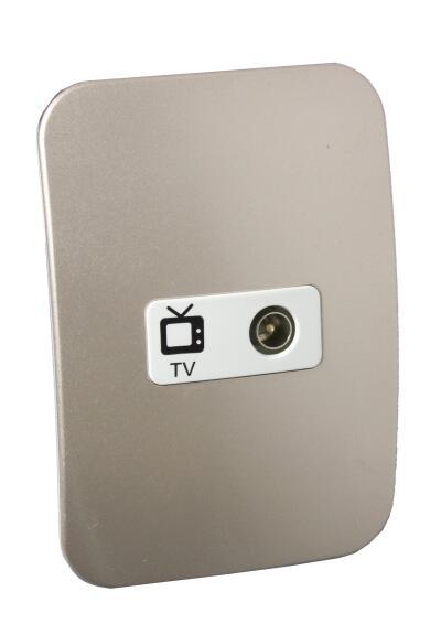 TV socket VETI 1 2x4 champagne