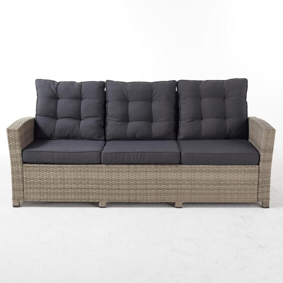 SOFA SET-DAVEPORT KD 4PCS- BENCH 3 SETERS, 2 ARMCHAIRS + 1 TABLE, ALU