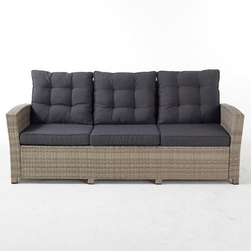 SOFA SET-DAVEPORT KD 4PCS- BENCH 3 SETERS, 2 ARMCHAIRS + 1 TABLE, ALU