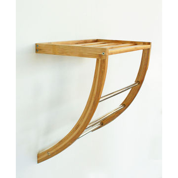 Towel rack bamboo SENSEA light carbon finish