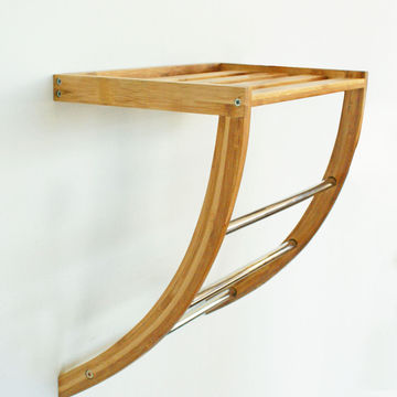 Towel rack bamboo SENSEA light carbon finish